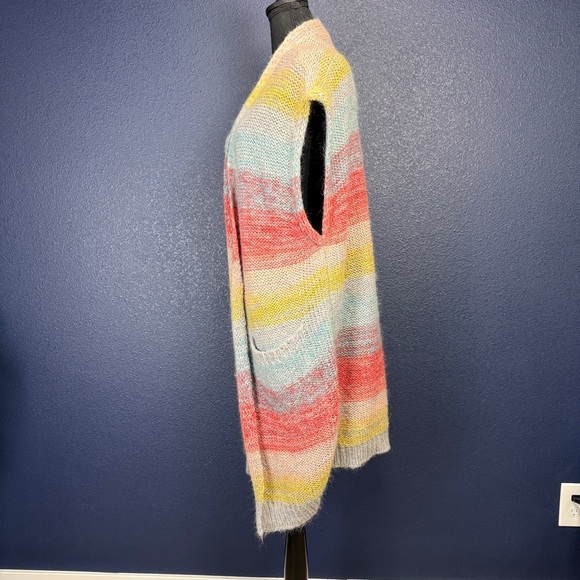 Anthropologie Moth Mohair Blend Rainbow Sleeveless Cardigan, Size XS/S - Picture 3 of 8